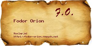 Fodor Orion névjegykártya