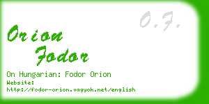 orion fodor business card